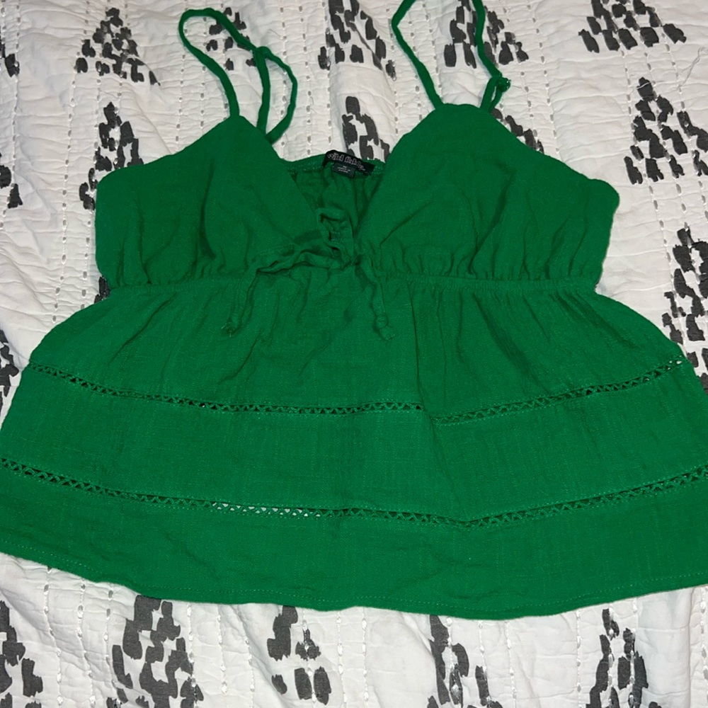 Green Crop Top size M